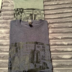Gildan Gray and Blue Truck Graphic Tees